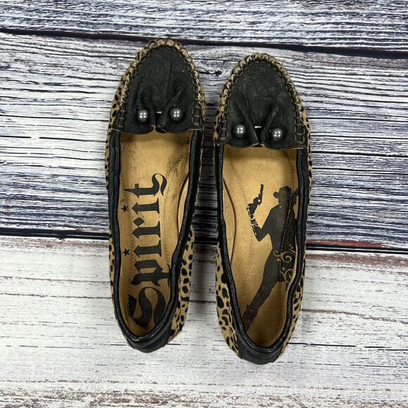 Lucchese Spirit Leopard Print Hair Flats Loafers Moccasins, Women’s Size 7.5 - Picture 5 of 8